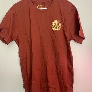 Dutch Bros Maroon Tee with Gold Logo